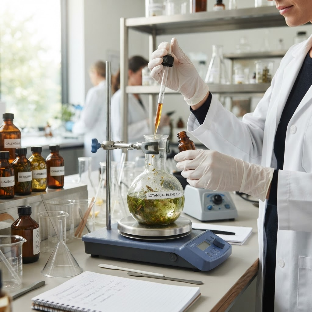 Formulation d'un extrait botanique en laboratoire